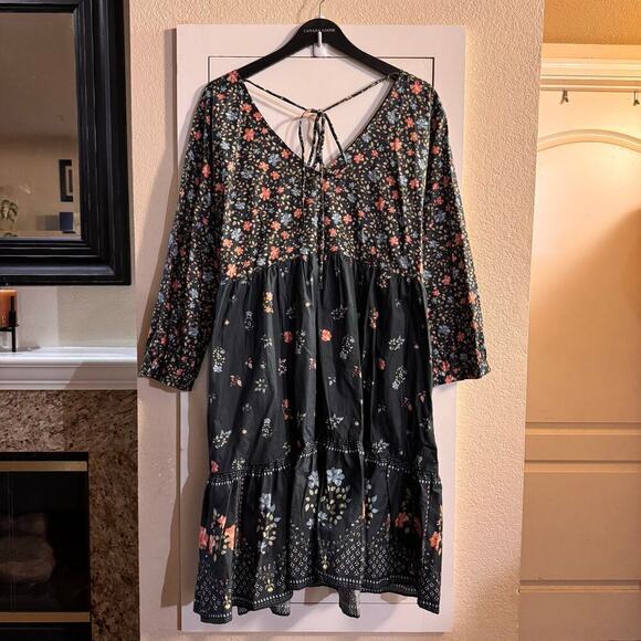 NWT Madewell x Reistor Deep V Short Dress Floral Organic Cotton Peasant Size XL - Picture 7 of 15